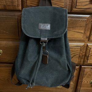 Grey canvas mini backpack
